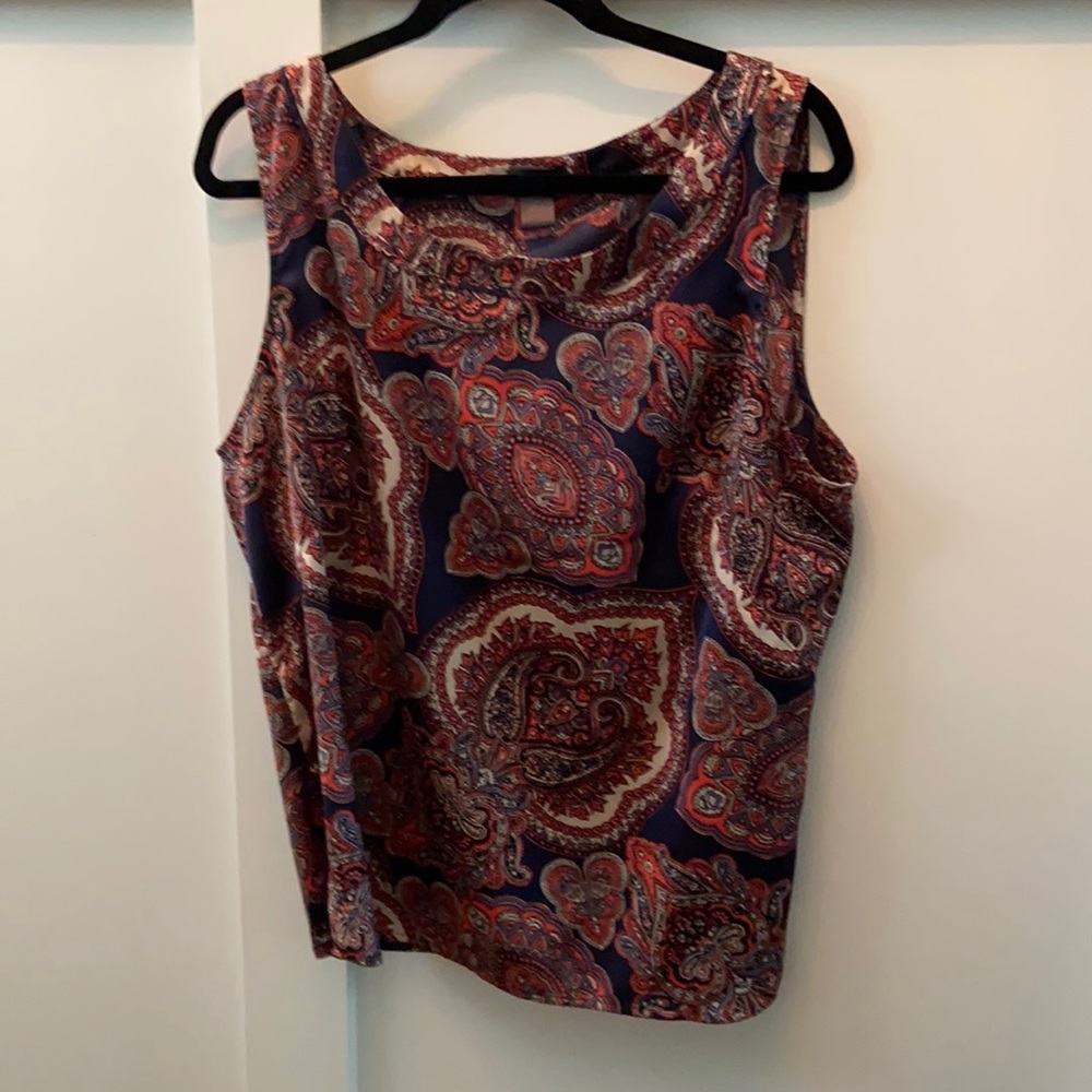 Ann Taylor Boatneck Paisley Top